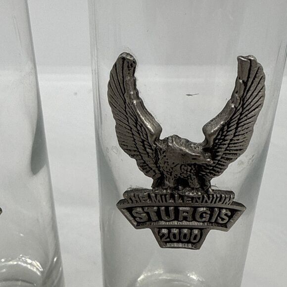 Sturgis Tall Shot Glass "2000" 60th Annual Rally 8 Inch - Picture 3 of 4